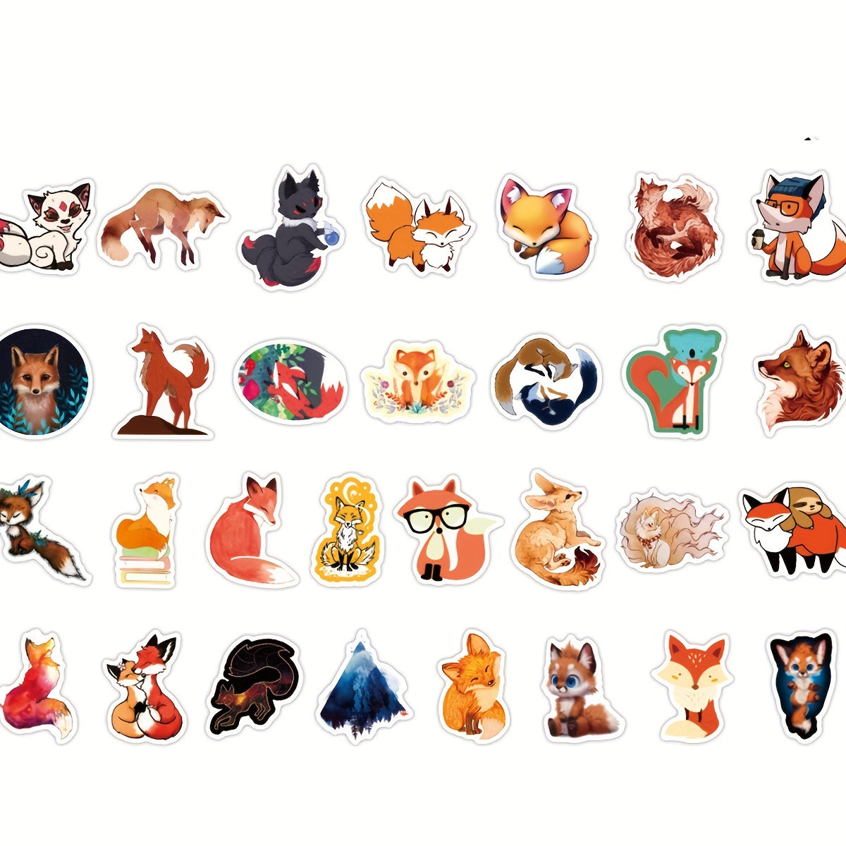 50pcs Cute Fox Graffiti Stickers for Fun and Style