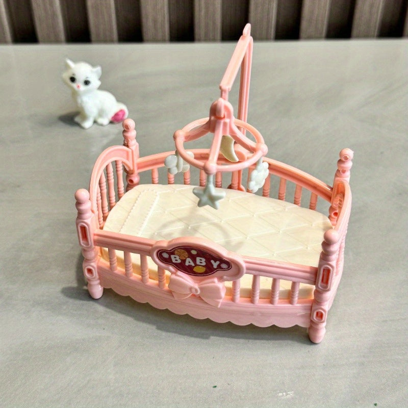Dolls House Cradle Bed Furniture DIY Room Accessories Decoration