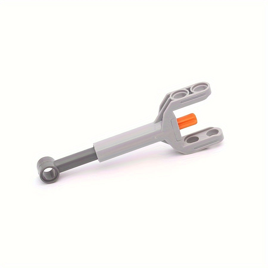 1pc Compact Gray ABS Telescopic Push Rod with Orange Stopper