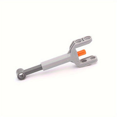 1pc Compact Gray ABS Telescopic Push Rod with Orange Stopper