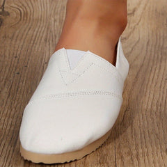 Women's Canvas Slip On Walking Sneakers Lightweight Flat Loafers