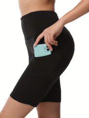 High Stretch Yoga Shorts With Pocket Slimming Biker Shorts