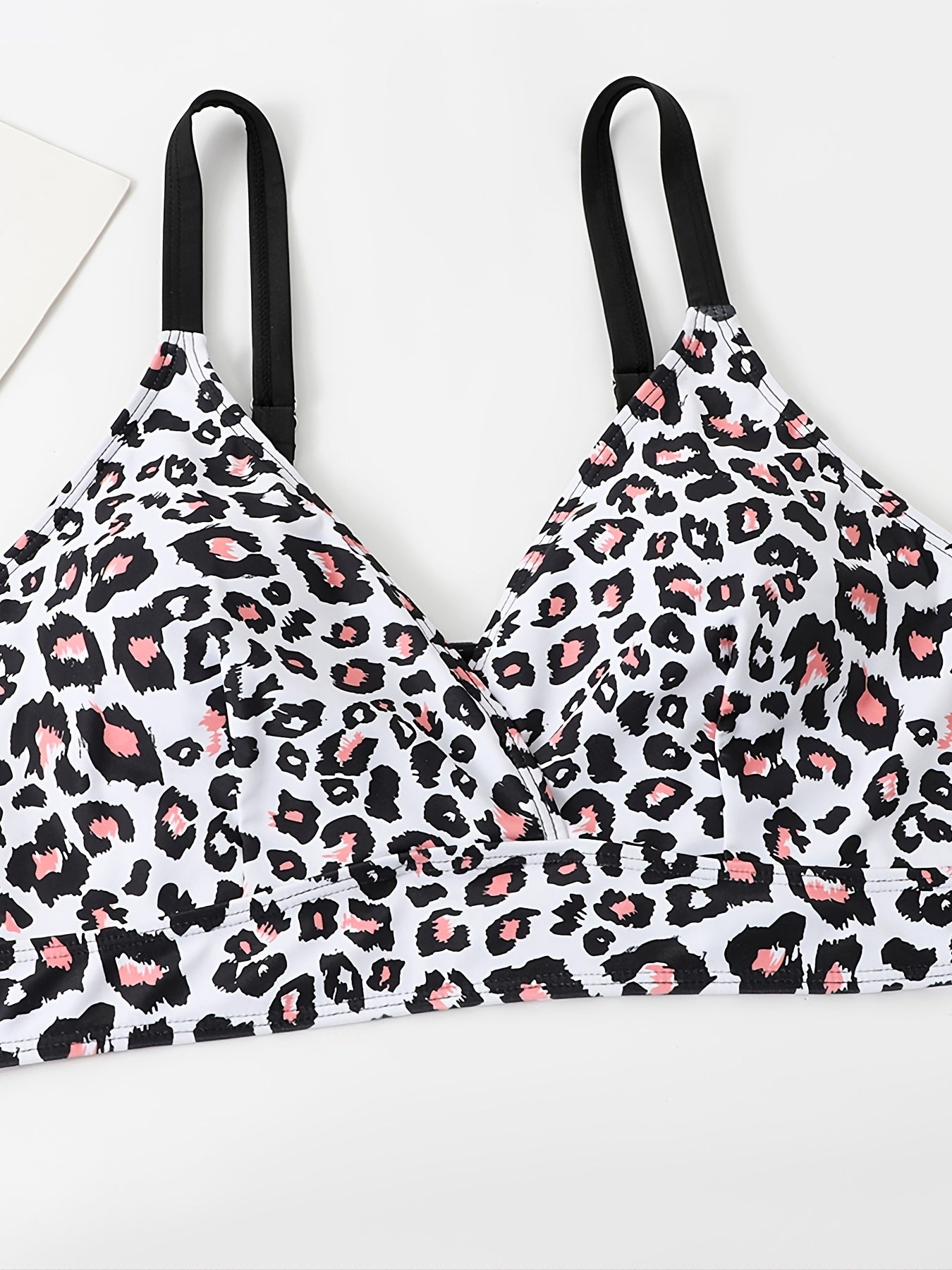 Leopard Print Cami Top & Drawstring Skirt & Panties 3pcs Set