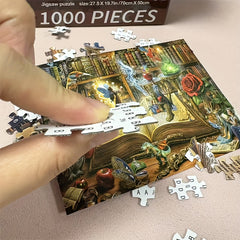 1000pcs Enchanted Library Jigsaw Puzzle Magical Creatures 28x20 Inch