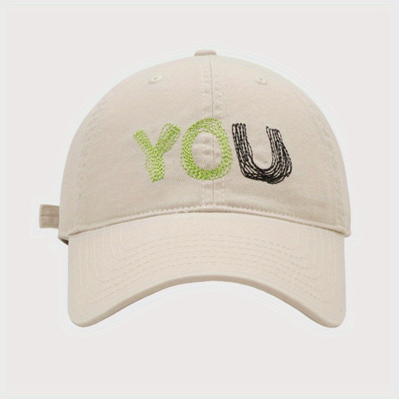 YOU Embroidery Baseball Cap Solid Casual Sun Hat Unisex Adjustable Dad Hats