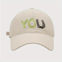 YOU Embroidery Baseball Cap Solid Casual Sun Hat Unisex Adjustable Dad Hats
