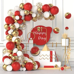 90pcs Red & Golden Balloon Kit for Party Decor