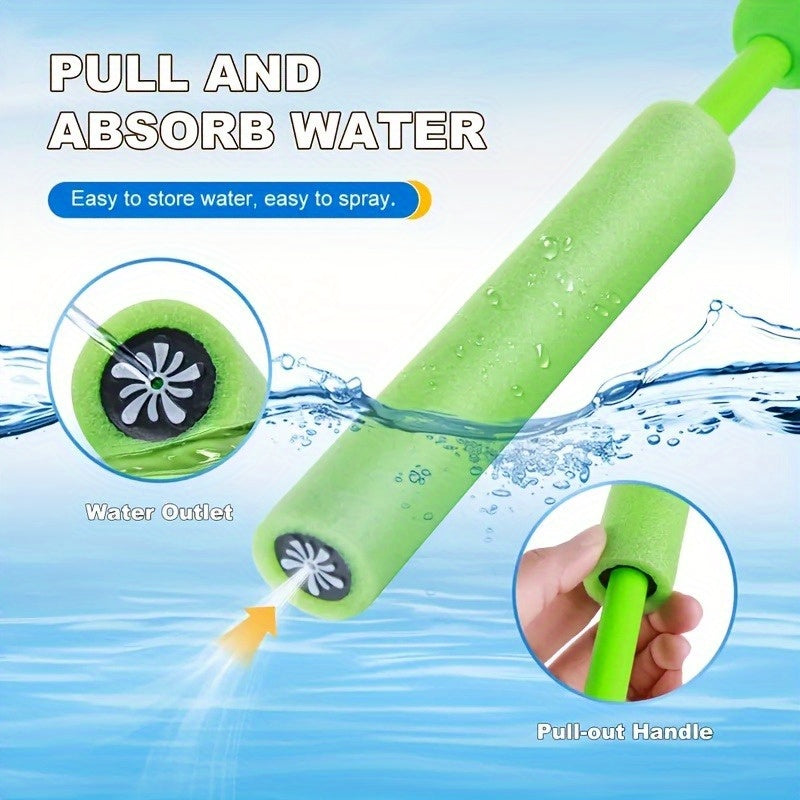 6 Pack Pull Out Water Spray Toy Foam Water Gun Beach Pool Toys
