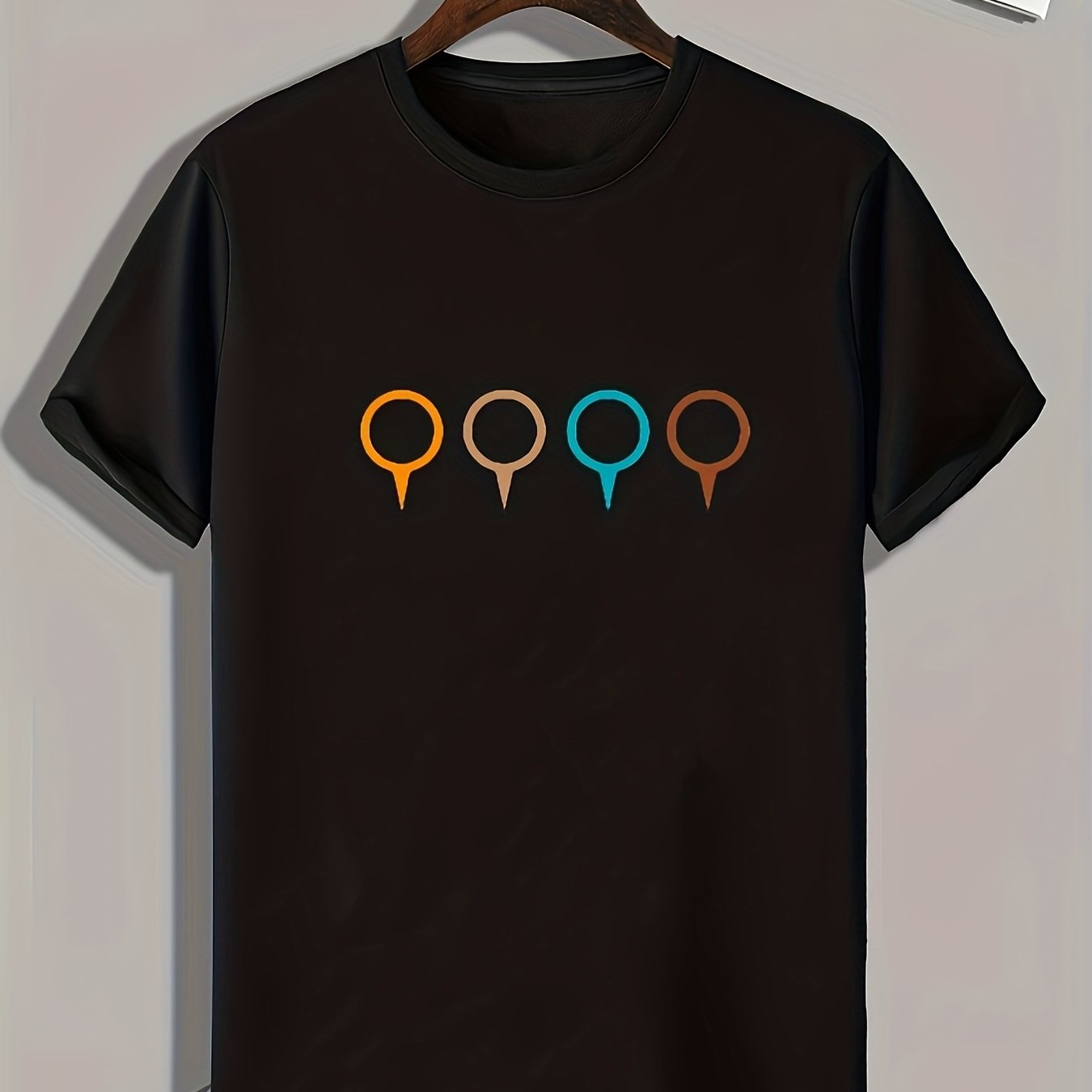 Geometric Pattern Print Men's Sports Tee