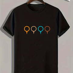 Geometric Pattern Print Men's Sports Tee