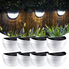 6pcs Solar Staircase Lights Waterproof Wall Lights for Outdoor Garden Patio