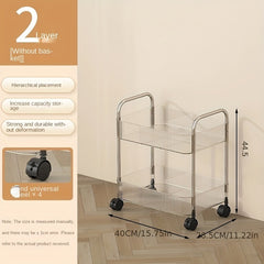 Acrylic Storage Rack Snack Trolley Floor Rack Mobile Bathroom Storage