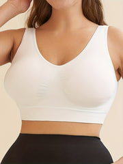 Sports Bra Seamless V Neck Padded High Stretch Running Yoga Bra