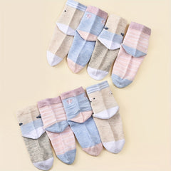 8 Pairs Baby Cartoon Crew Socks for Newborn Infant
