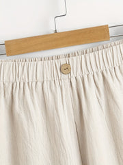 Casual Pants Women's Plus Solid Button Decor Wide Leg Pants