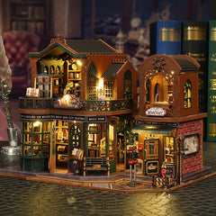 MAOMIYU 3D Wooden Bookshelf with 6 Compartments - Reddish Brown