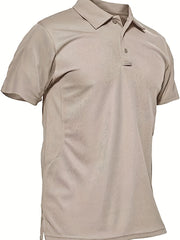 Sun Block Solid Golf Shirt Men's V Neck Pullover T Shirt Short Sleeve