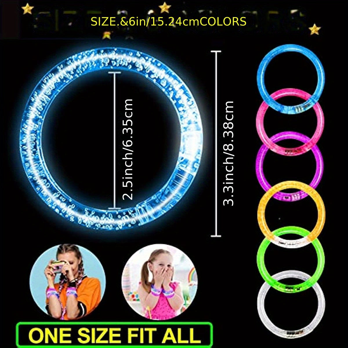 Glow Sticks Bracelets LED Light Up Toys Neon Party Favors