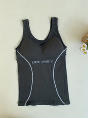 Letter Print Tank Top V Neck Top Women's Lingerie