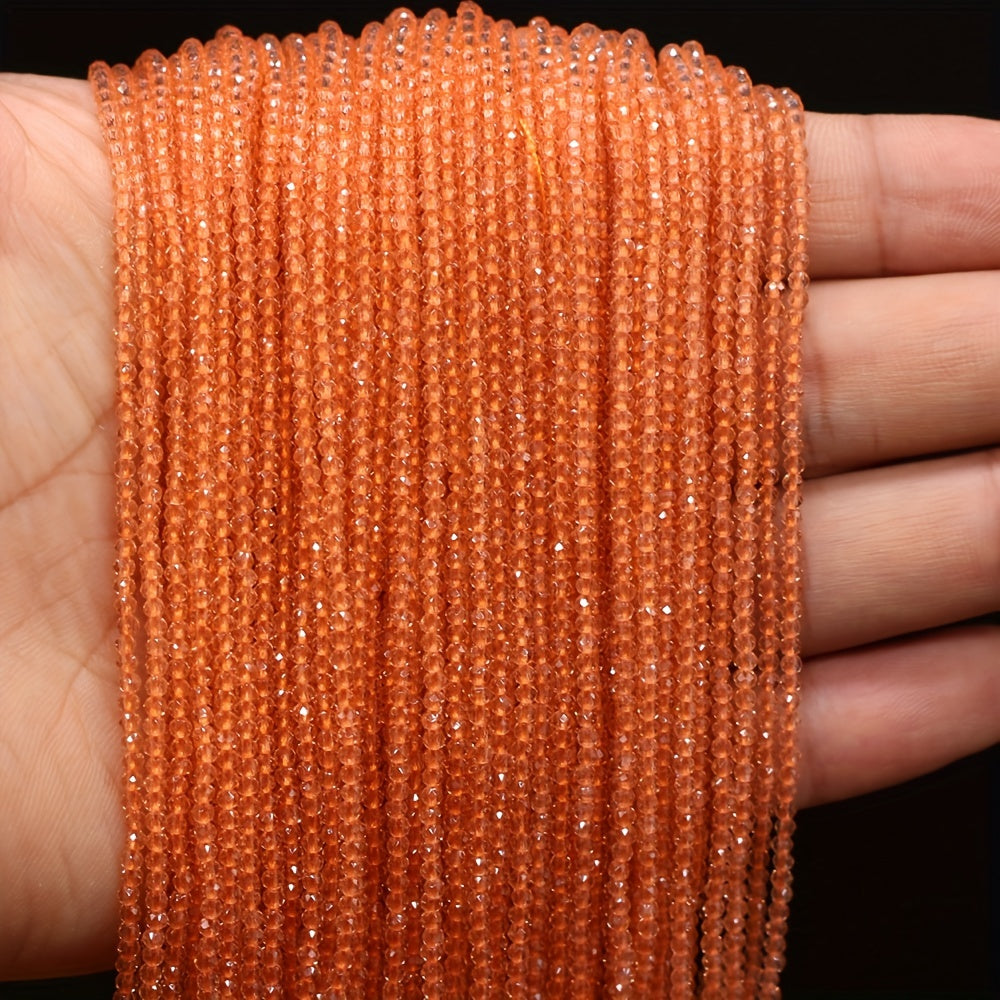 Orange Pointed Crystal Stone Beads - 16-inch Strand