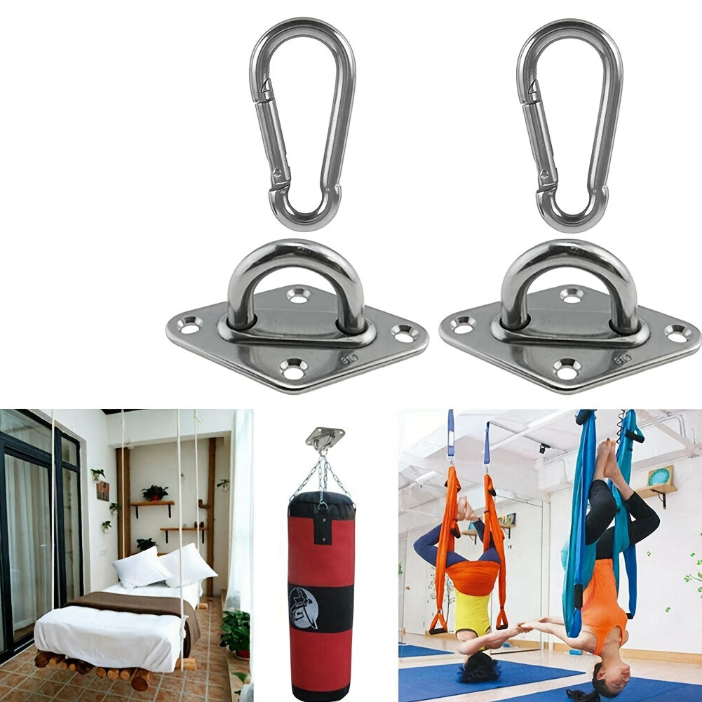 2pcs Stainless Steel Heavy Duty Ceiling Hanging Hook Set Swing Chair Bracket