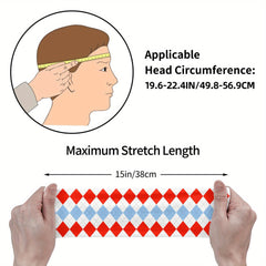 Check Plaid Breathable Headband for Sport & Casual Outfits