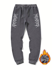 Lightning Pattern Drawstring Joggers Men s Sweatpants