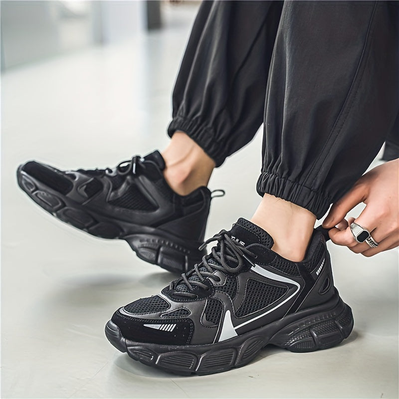 Men's Chunky Lace-up Sneakers Athletic Shoes Arch Support