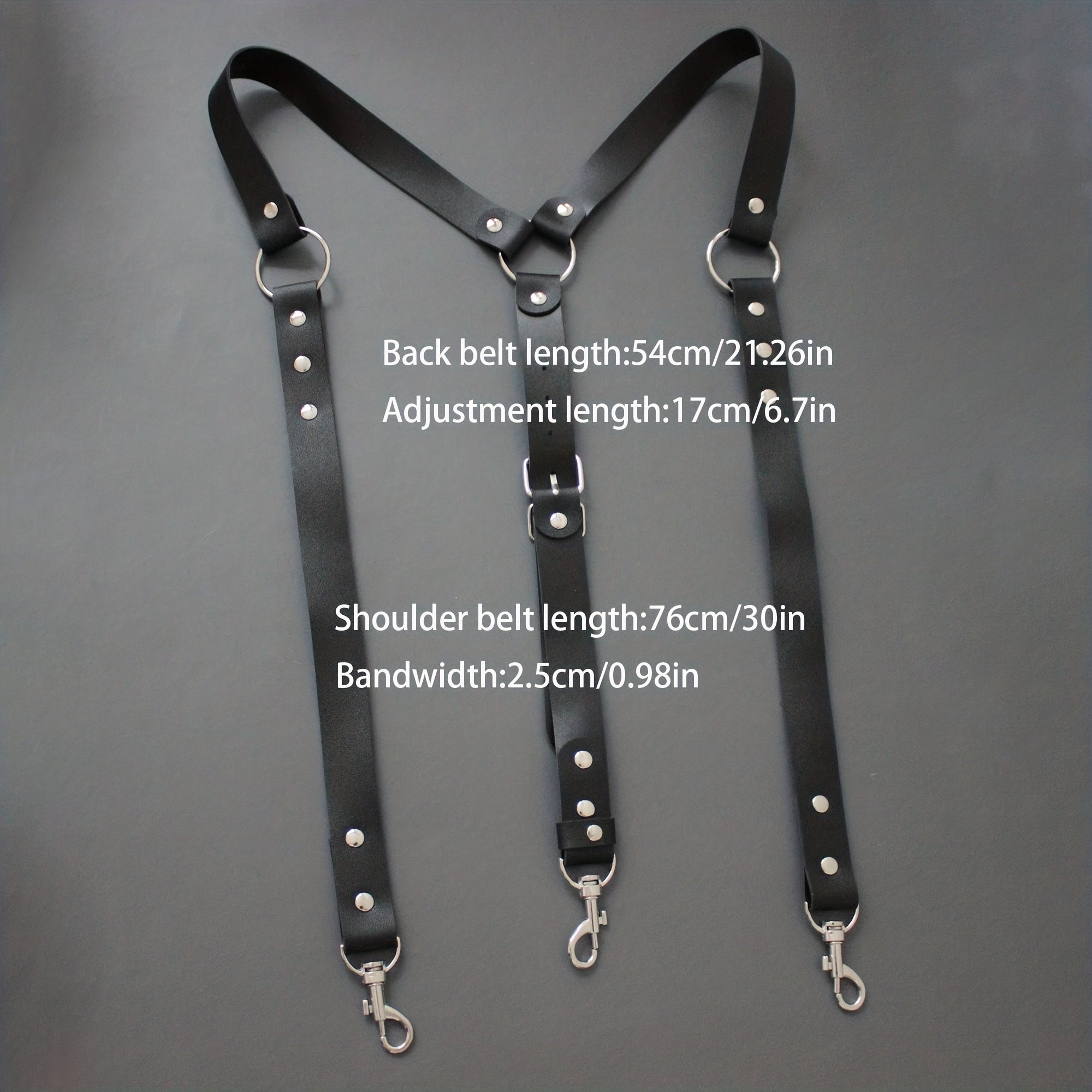 Men's PU Leather Harness Rivet O-Ring Belt