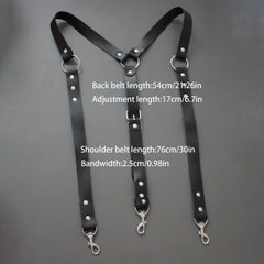 Men's PU Leather Harness Rivet O-Ring Belt
