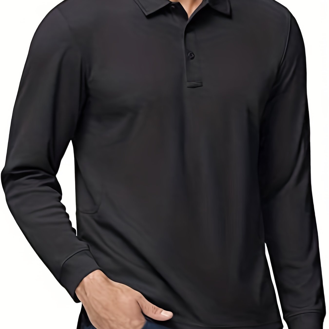 Sun Block Golf Polo Shirts Men's Casual V Neck Pullover Long Sleeves