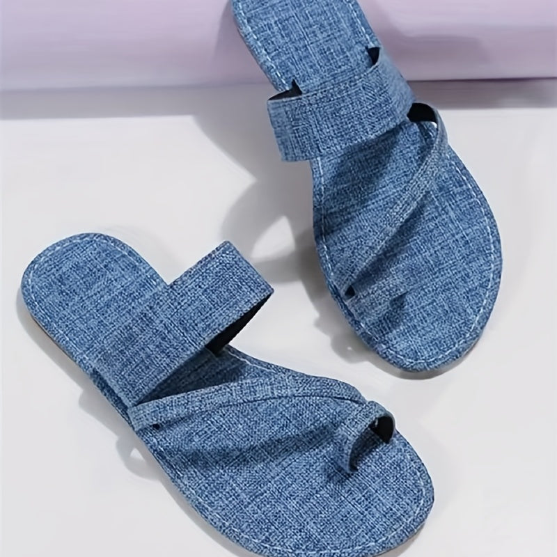 Women's Flat Slides Sandals Open Toe Slip On Beach Slides