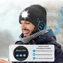 LED Light Hat Wireless Function Beanie Hat Rechargeable Knit Warm Hat