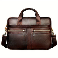 Genuine Leather Business Laptop Briefcase 37.85 cm Messenger Bag