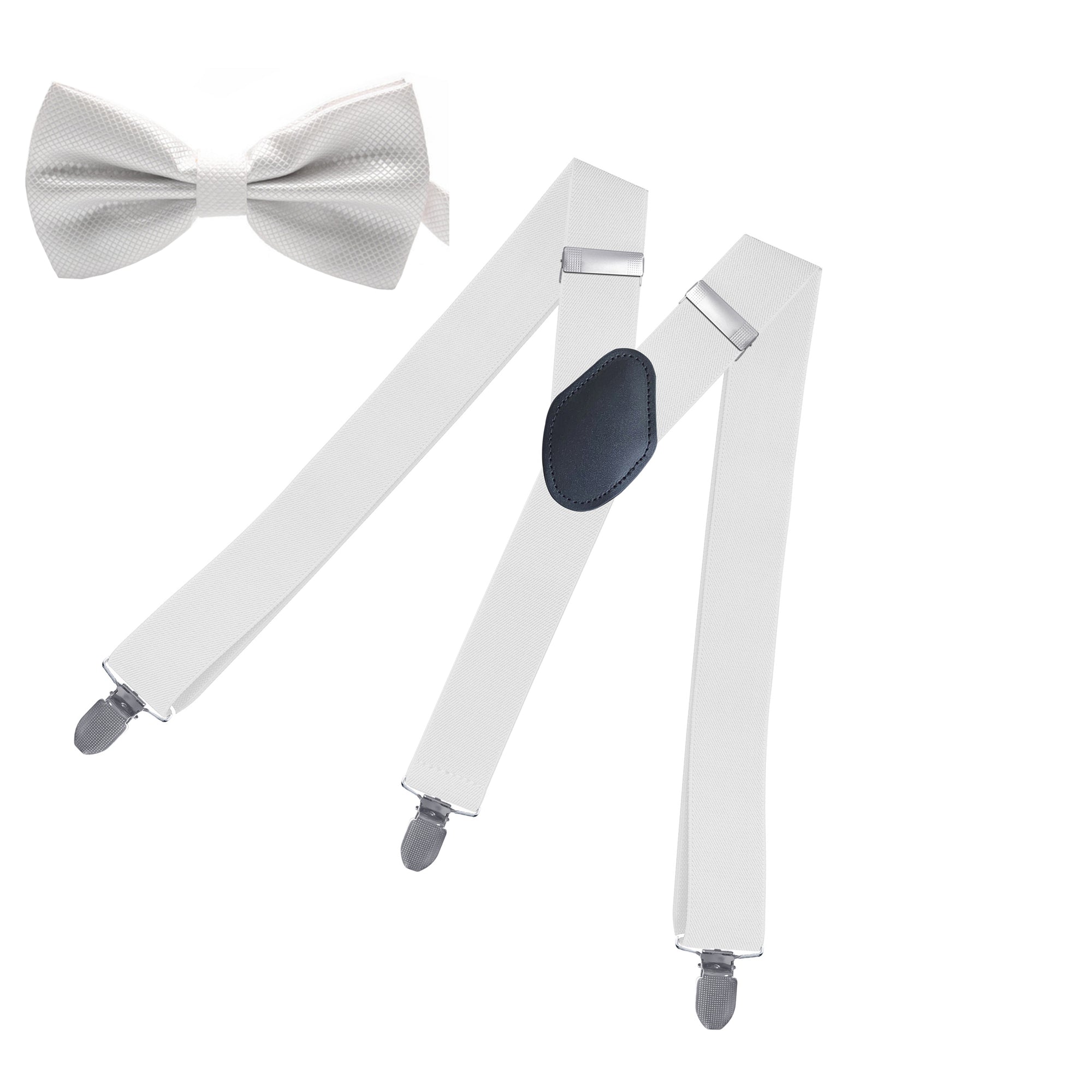 Men's Adjustable Elastic Heavy Duty Suspenders - Y Shape - 3 Clips