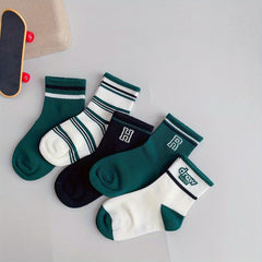 5 Pairs Boys Kids Boneless Socks Comfy Anti-Odor Casual Sports Socks