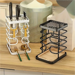 Stainless Steel Kitchen Utensil Holder Rest Countertop Wall-mounted Storage Rack
