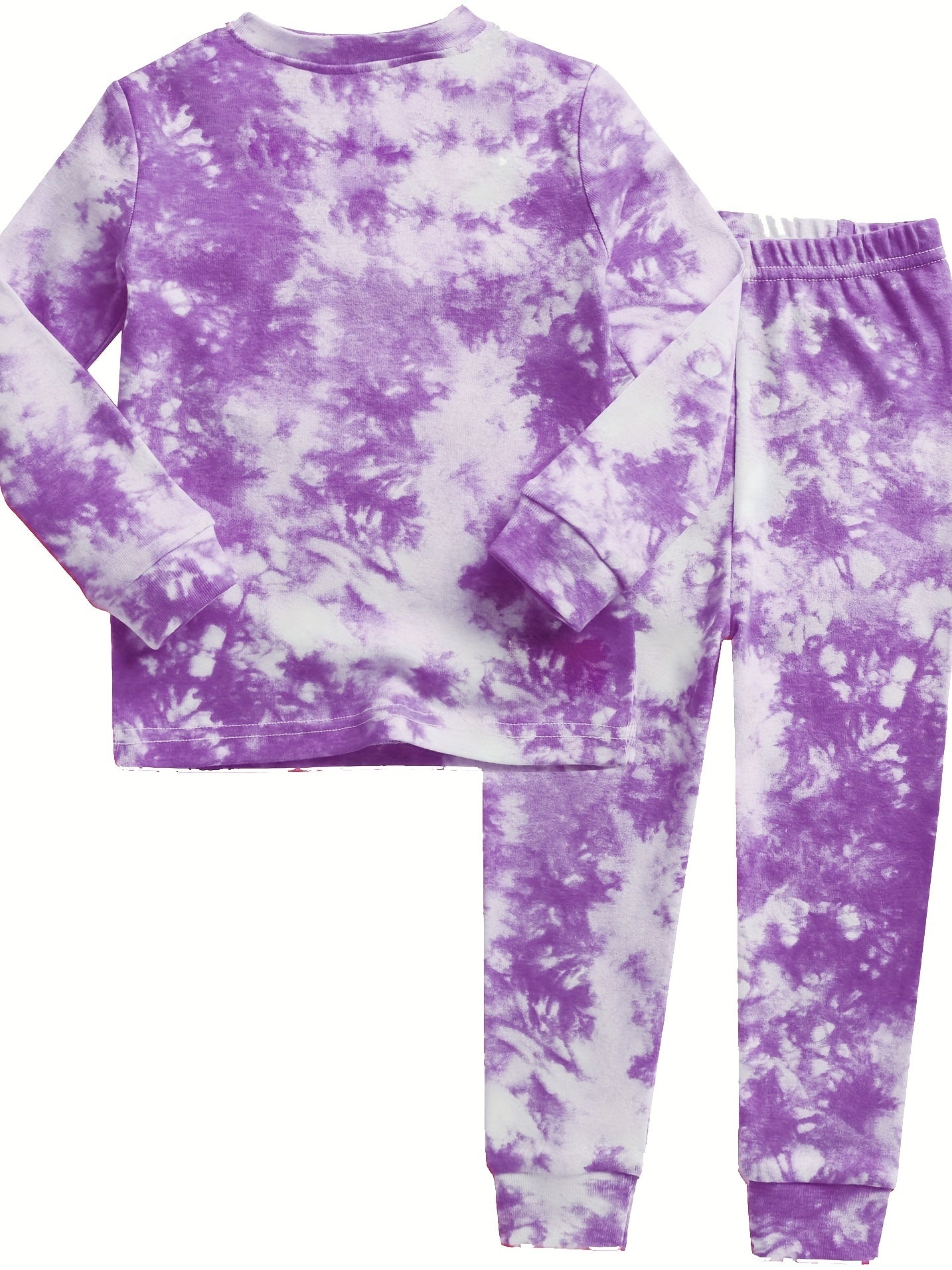 2pcs Tie Dye Kid's Pajama Set Long Sleeve Top & Pants