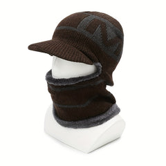 Winter Balaclava Hat with Brim Neck and Ear Protection for Boys