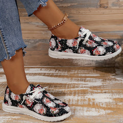 Women's Christmas Cartoon Print Low Top Sneakers
