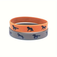 4Pcs Horse Pattern Silicone Bracelet, Random Design