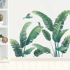 Tropical Green Plant Turtle Leaf Wall Sticker PVC Self-adhesive