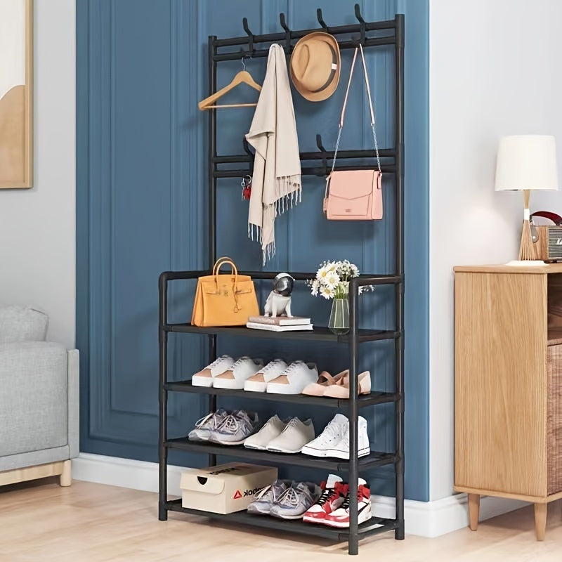 Clothes Storage Rack With Shoe Storage Stand