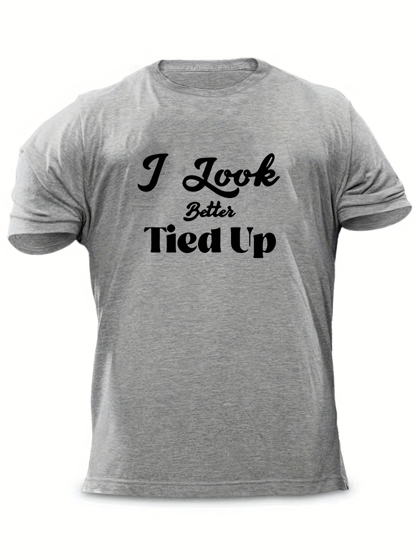 Men's Letter Print T shirt Casual Comfy Crew Neck Tee for Summer