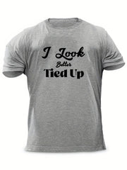 Men's Letter Print T shirt Casual Comfy Crew Neck Tee for Summer