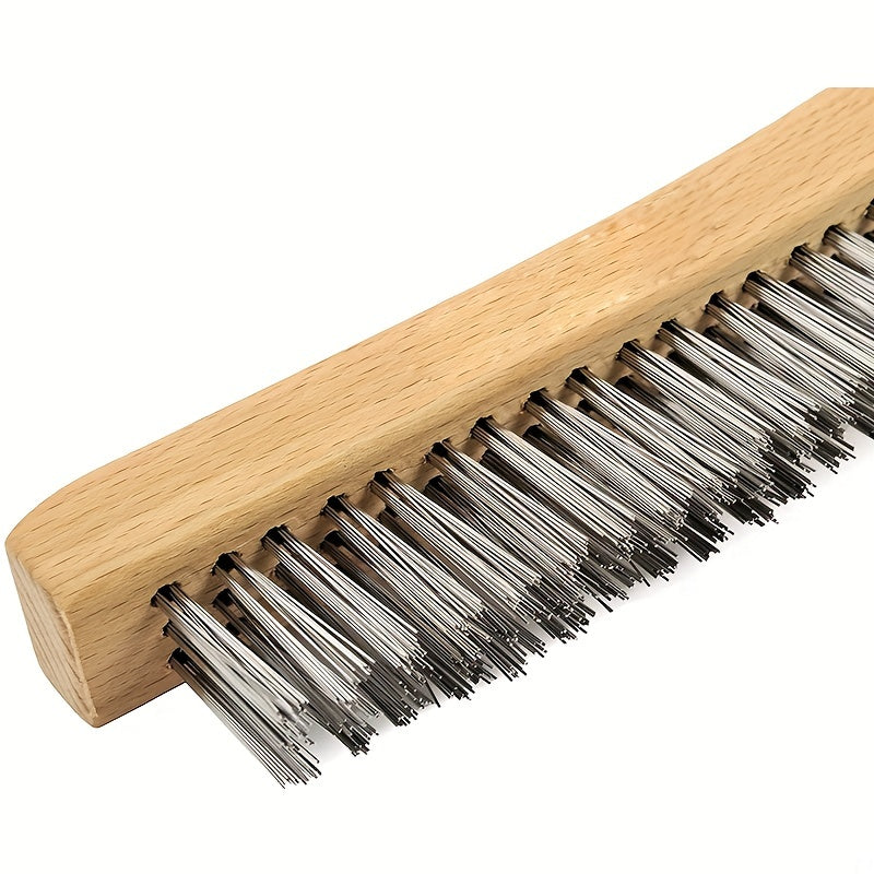 Stainless Steel Wire Scratch Brush for Rust Cleaning with 35" Curved Handle