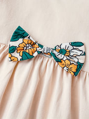 Toddler Girls Fall Outfit Bow Ruffle Shirt Floral Pants Suit