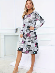 Comfy Long Sleeve Lounge Dress for Women