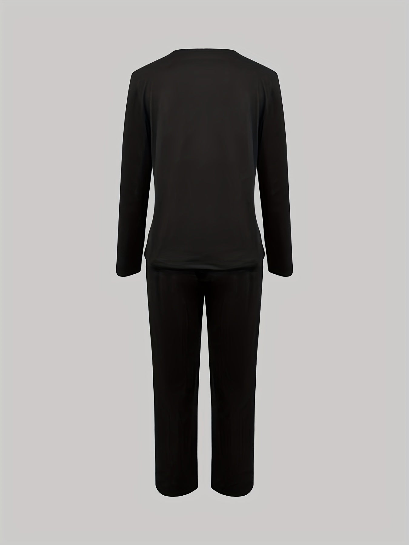 Ghost Print Lounge Set Long Sleeve Top & Pants Women's Loungewear