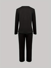 Dragon Print Lounge Set Long Sleeve Top & Pants Women's Loungewear